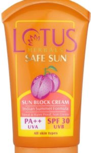 Lotus herbals sunscreen for baby in India