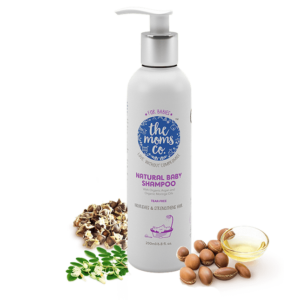 The Moms Co natural shampoo are made up of organic argon oil and use to baby hair